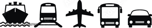transportation, vehicle, transport, ship, boat, train, airplane, aircraft, bus, car, automobile, travel, journey, commute, transit, logistics, movement, graphic, design, icon, symbol, vector, illustra