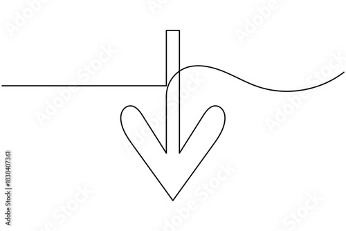 Upload and download icon continuous one line drawing on white background minimalist arrow sign symbol outline vector illustration