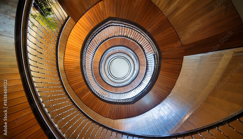 Fototapeta premium low angle view of spiral staircase