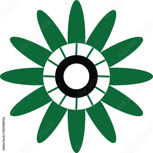 Green flower isolated on white