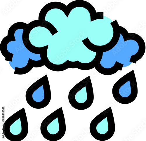 Weather icon representing rain falling from clouds