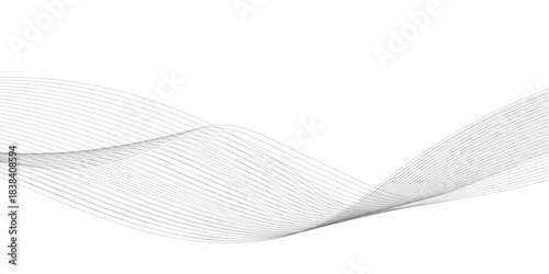 Technology and business wave lines on transparent background. Vector curve wave line seamless pattern. Gray curved line for banner design and frequency sound wave line. Future technology concept.