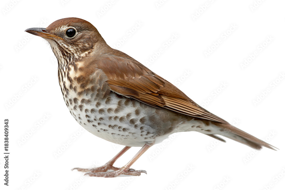 Fototapeta premium Cartoon thrush isolated on transparent background