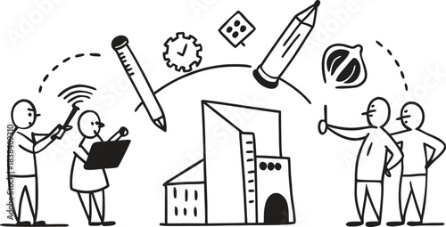 Adobe Illustrator Artwork  set of working women backs in formal wear editable vector illustration
