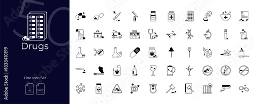 Drugs Duotone Editable Icons set
