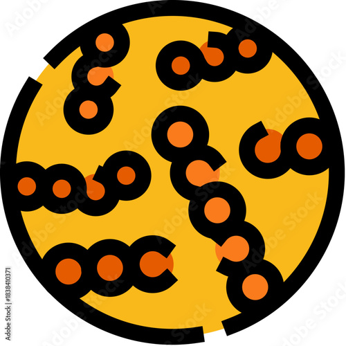 Growing bacteria colonies in a petri dish icon