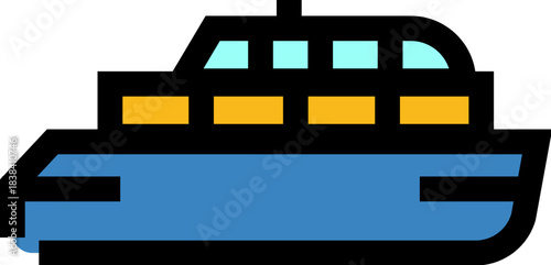 Ferry boat icon representing sea water transportation