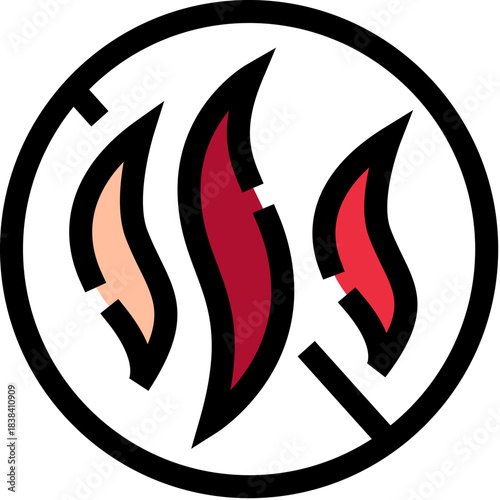 No open fire sign prohibiting flammable materials