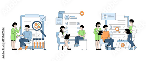 Medical Consultation and Research Vector Illustration