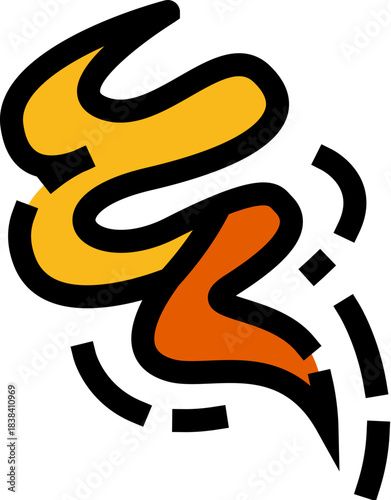 Swirling aroma vapor line icon concept