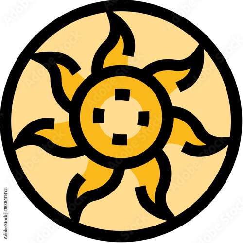 Golden sun flower magic kingdom emblem icon