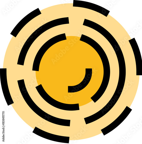 Abstract sun radiating energy or signal symbol