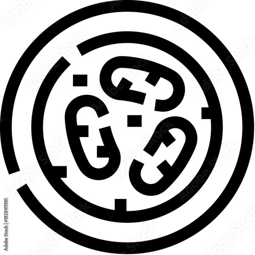 Microorganisms or bacteria in petri dish icon