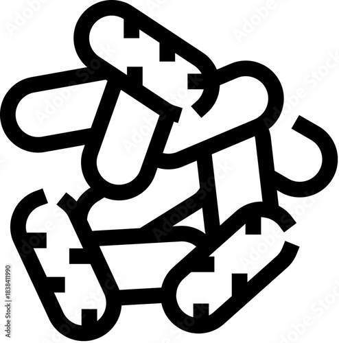 Probiotic bacteria microorganisms gut flora line icon