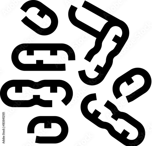 Broken links symbolizing freedom and separation concept