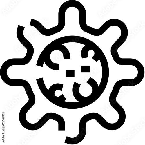 Virus covid 19 micro organism biology icon concept