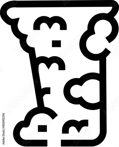 Tornado natural disaster weather icon line drawing