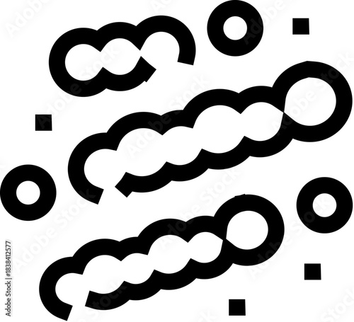 Microorganisms line icon representing bacteria and germs spreading