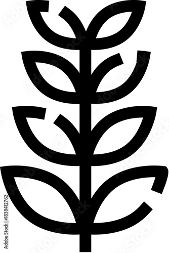 Minimalist plant icon representing nature and growth