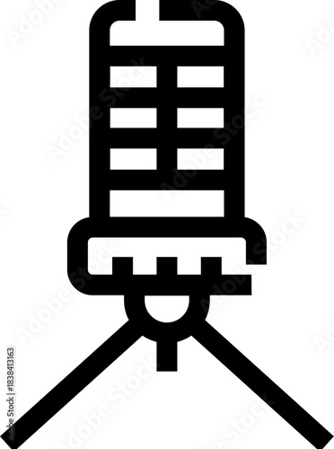 Recording audio podcast voice with a condenser microphone icon