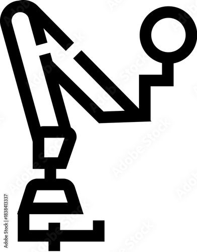 Boom arm microphone icon illustrating audio recording equipment