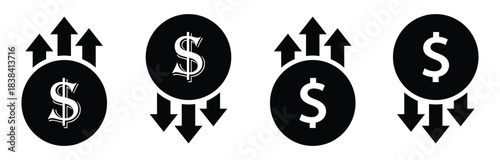 Money graph currency icon, vector illustration