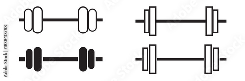 Weight lifting tool, modern isometric vector of dumbbell in editable style