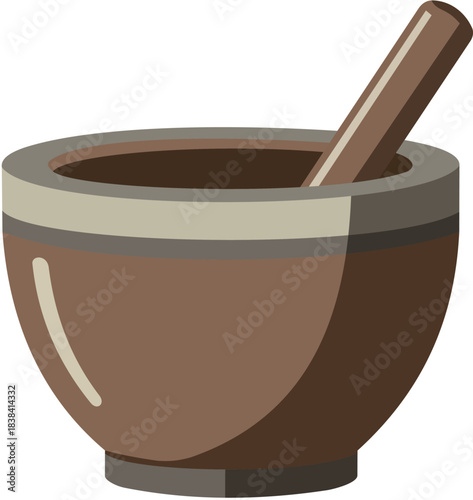 Vector illustration of a mortar and pestle