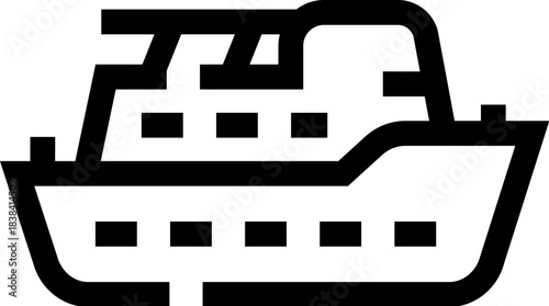 Passenger cruise ship line icon for travel application