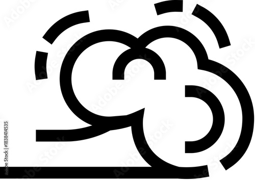 Cloud blowing wind weather forecast icon design