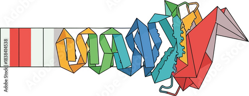 Colorful protein ribbon diagram showing alpha helix and beta sheet structures for biochemistry and molecular biology science education and medical research study.
