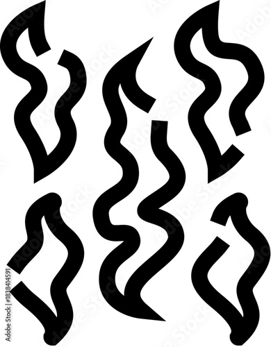 Rising steam and smoke smell lines icon
