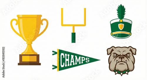 gold award trophy cup with ribbon for winner and achievement