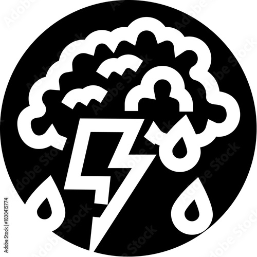 Brainstorming idea generating lightning icon