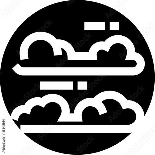 Windy weather forecast symbol with clouds icon