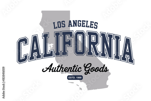 Los Angeles California College Style Athletic Typography T-Shirt Design Vector for apparel merchandise posters branding souvenirs gifts