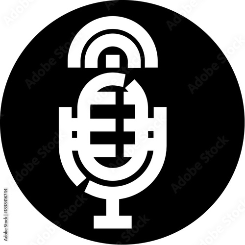 Microphone icon for podcast and broadcasting applications