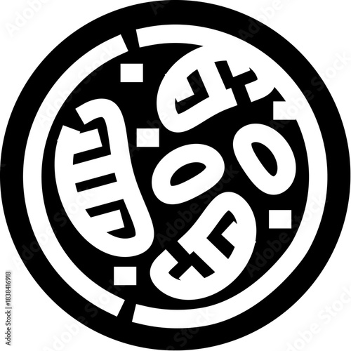 Bowl of rustic stew or hearty soup glyph