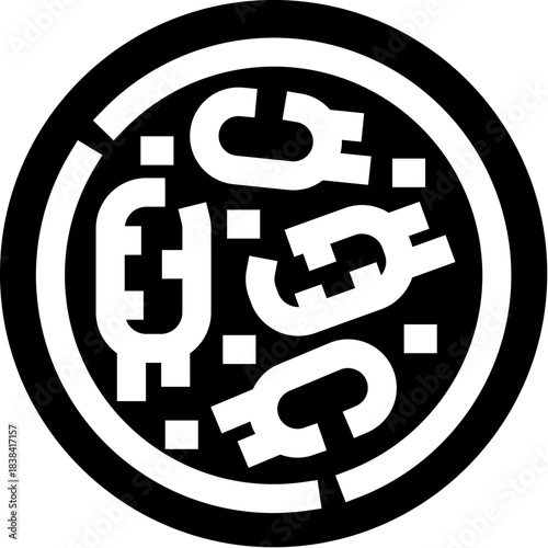 Pizza with seafood toppings glyph black icon