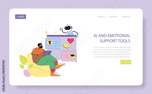 Man Engaging with AI Chatbot for Emotional Support