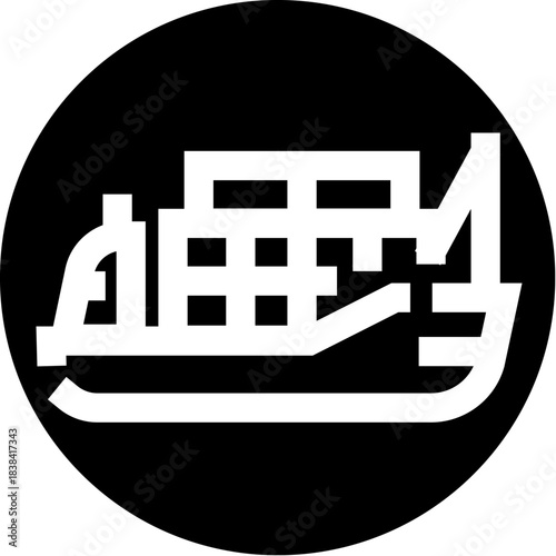 Cruise ship icon representing sea travel and transport