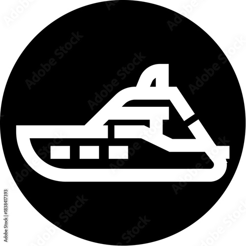 Yacht icon representing sea vacation and luxury travel