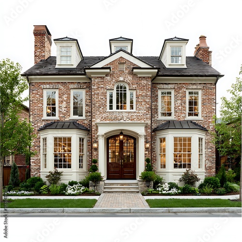 Beautiful brick house with elegant design high resolution picture