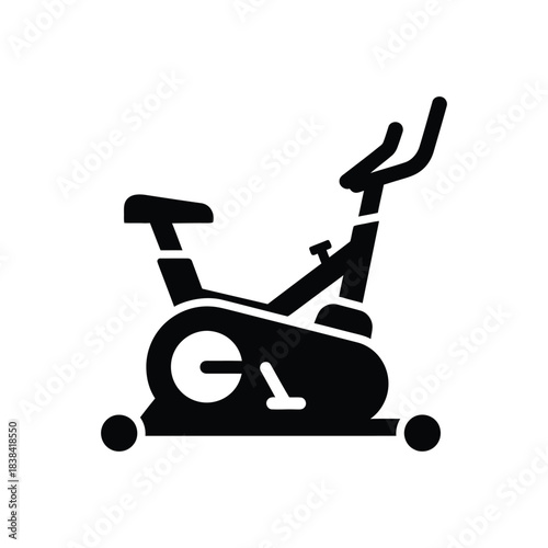 A stationary bicycle silhouette vector art illustration