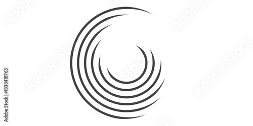 Abstract geometric vector illustration with 3D spiral shapes and a technological wire pattern