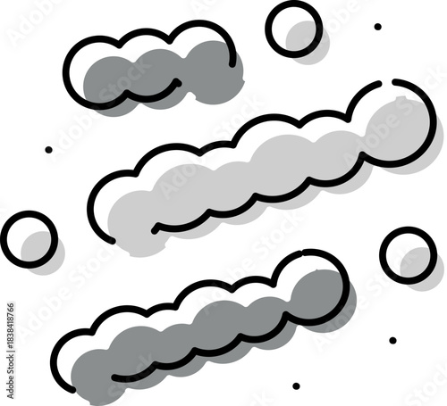 Bacteria streptococcus cells microbiology icon design