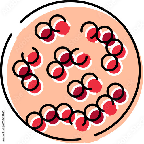 Bacteria colonies growing in a petri dish icon