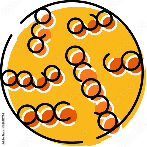 Bacterial growth in petri dish microbiology concept