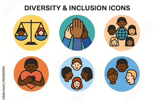 Diversity and Inclusion Icons Set