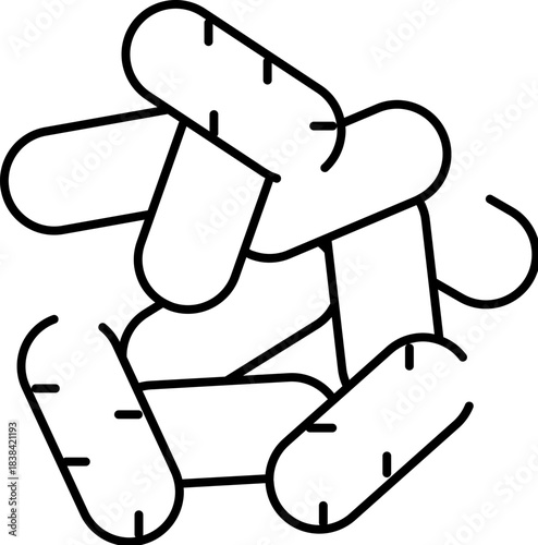 Group of rod shaped bacteria or microorganism icon